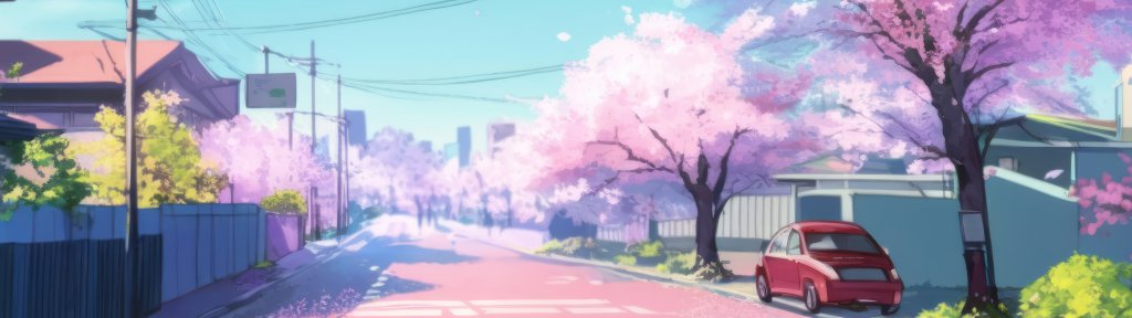 桜が咲き誇る道