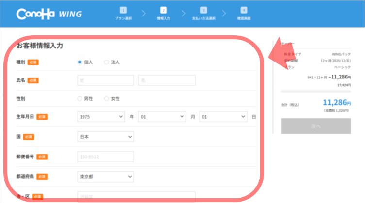  契約者情報の入力